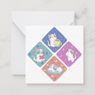 Tarjeta Pequeña El Ilustracion del día ocupado de Cute Kitty
