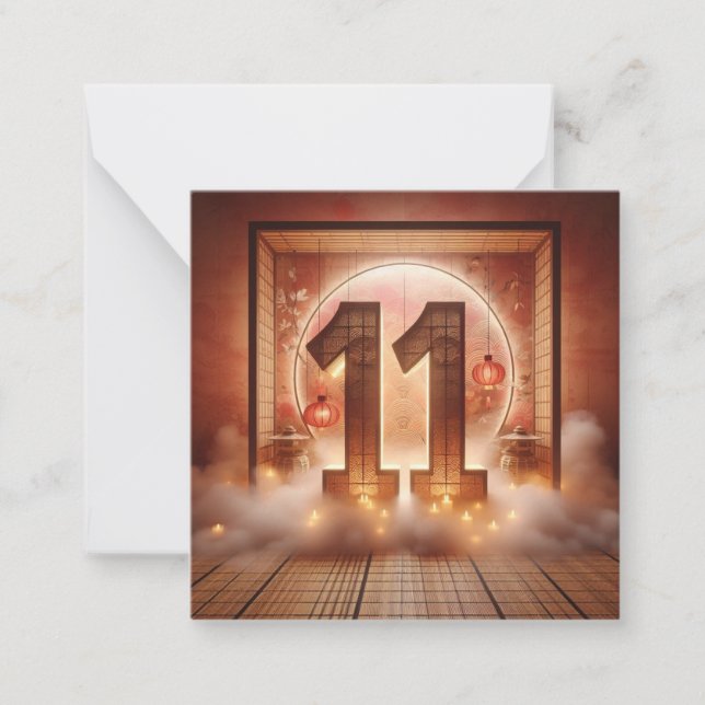 Tarjeta Pequeña El juego de números - La carta de 11 (Anverso)