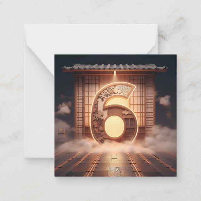 Tarjeta Pequeña El juego del número - La carta de 6 (Anverso)