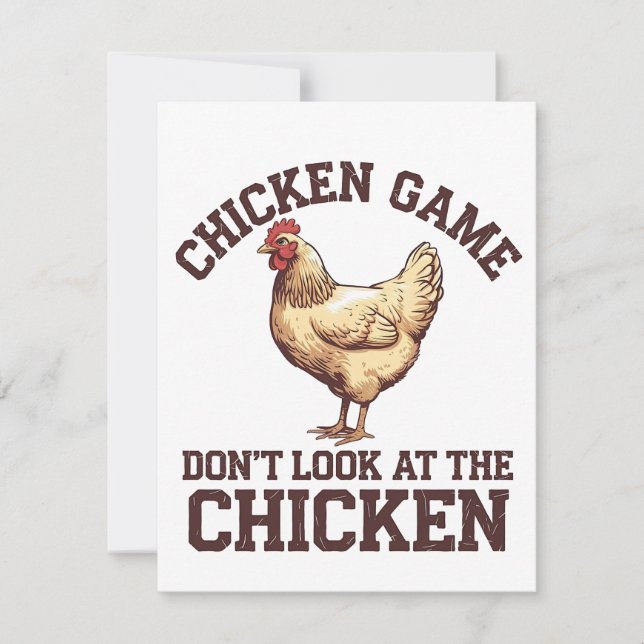 Tarjeta Pequeña El juego del pollo no mira al pollo (Anverso)