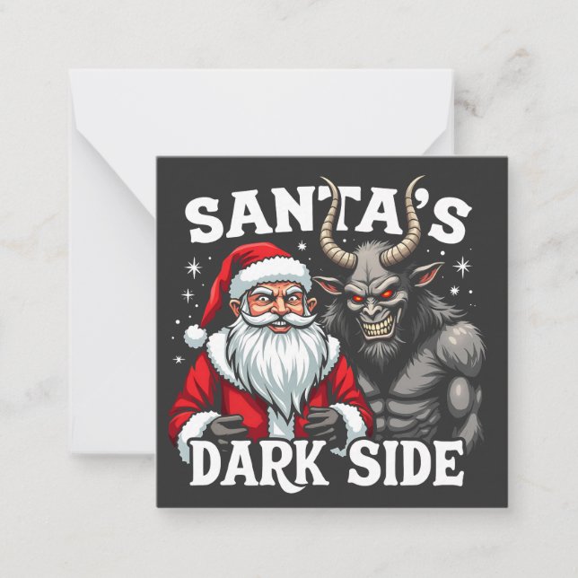 Tarjeta Pequeña El lado oscuro de Santa Navidad Malvado Krampus (Anverso)