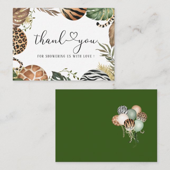 Tarjeta Pequeña El leopardo de los animales Imprimir la jungla de  (Anverso / Reverso)