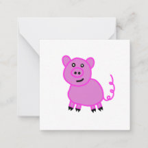 El lindo cerdo rosa de cola larga