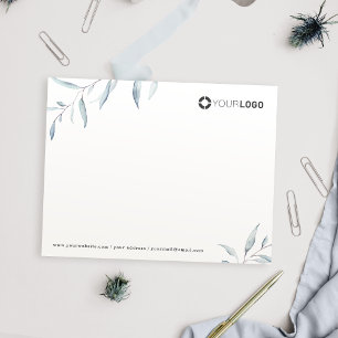 Tarjeta Pequeña El logo de un negocio de estacionería de color azu