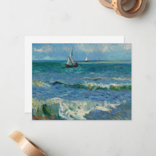 Tarjeta Pequeña El mar en Les Saintes Maries de la Mer   Van Gogh