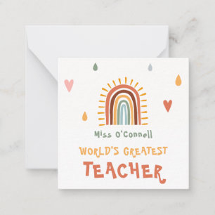 Tarjeta Pequeña El mejor regalo de maestros del mundo: el arcoiris