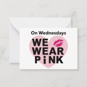 Tarjeta Pequeña El miércoles nos ponemos rosa divertido día de San