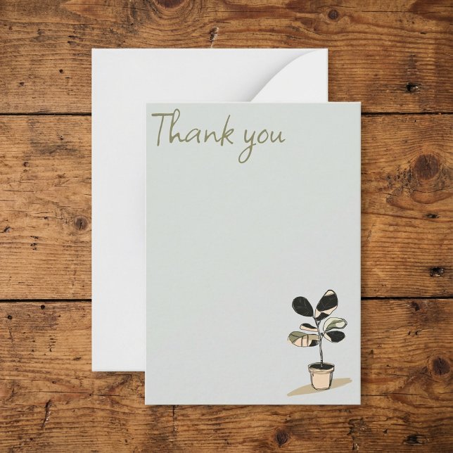 Tarjeta Pequeña El minimalismo moderno con estilo a mano gracias (Modern minimalism hand-drawn style thank you note card.)