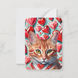 Tarjeta Pequeña El Naranja 'pawsome' Tabby Cat Classroom Valentine