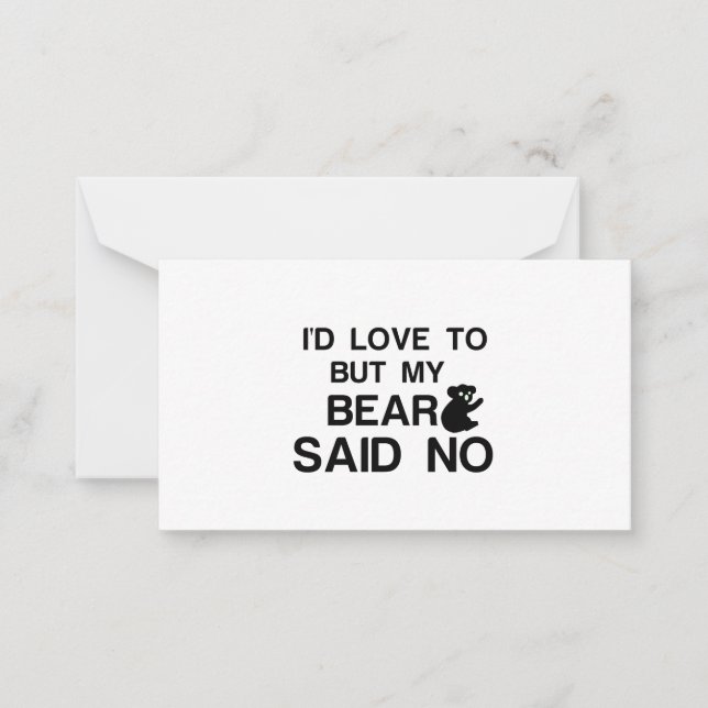 TARJETA PEQUEÑA EL OSO DIJO NO (Anverso)