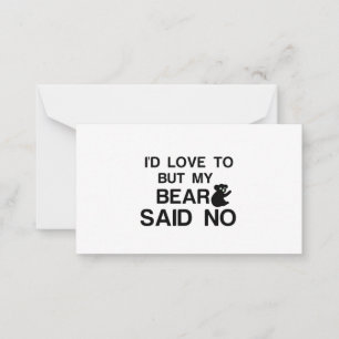 TARJETA PEQUEÑA EL OSO DIJO NO