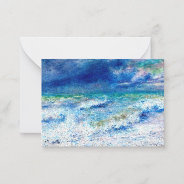 Tarjeta Pequeña El paisaje marino, famoso cuadro de Renoir (Anverso)