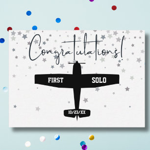 Tarjeta Pequeña El piloto estudiantil se felicita por el primer av