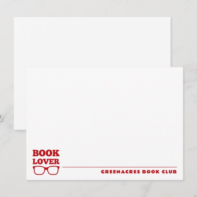 Tarjeta Pequeña El plano del club de libros personalizado de Lover (Anverso / Reverso)