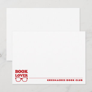 Tarjeta Pequeña El plano del club de libros personalizado de Lover
