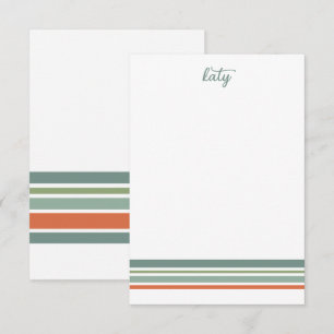 Tarjeta Pequeña El retro boho rayado Minimalista