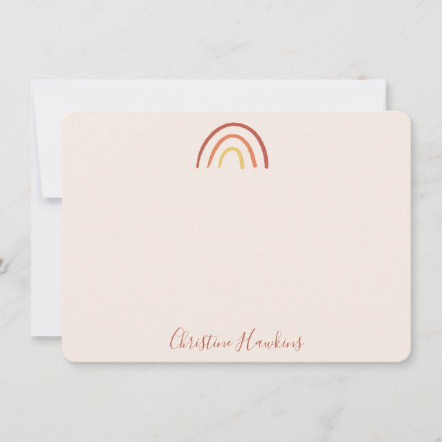 Tarjeta Pequeña El rosa arcoiris de Boho Terracotta personalizado  (Anverso)