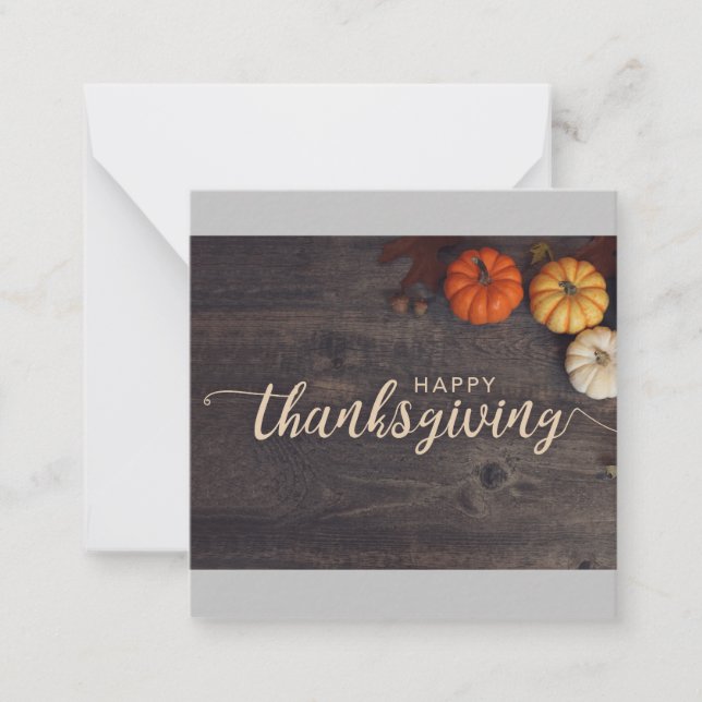 Tarjeta Pequeña El Rústico del Día de Acción de Gracias Feliz de O (Anverso)