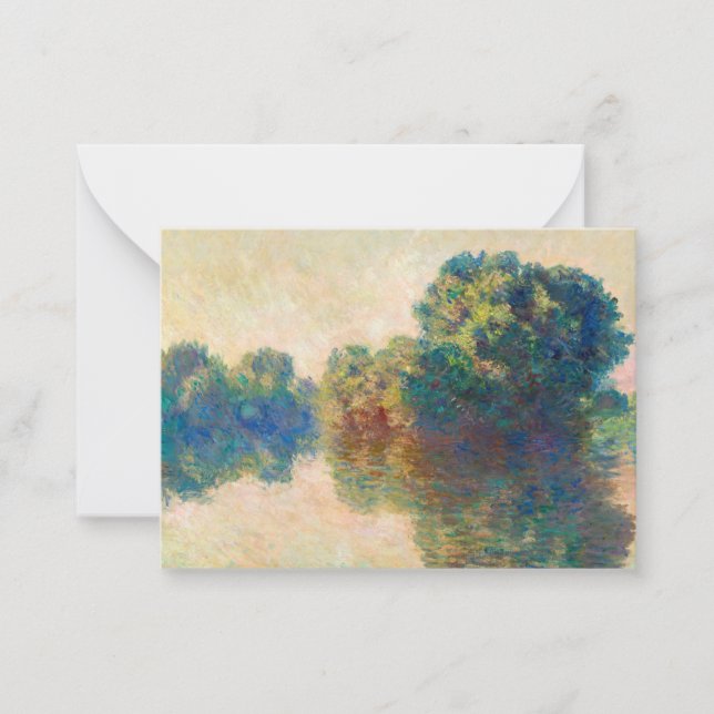 Tarjeta Pequeña El Sena en Giverny por Claude Monet (Anverso)