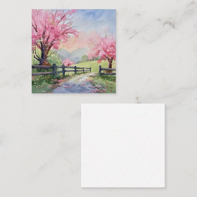 Tarjeta Pequeña El sueño de primavera floreciente (Anverso / Reverso)