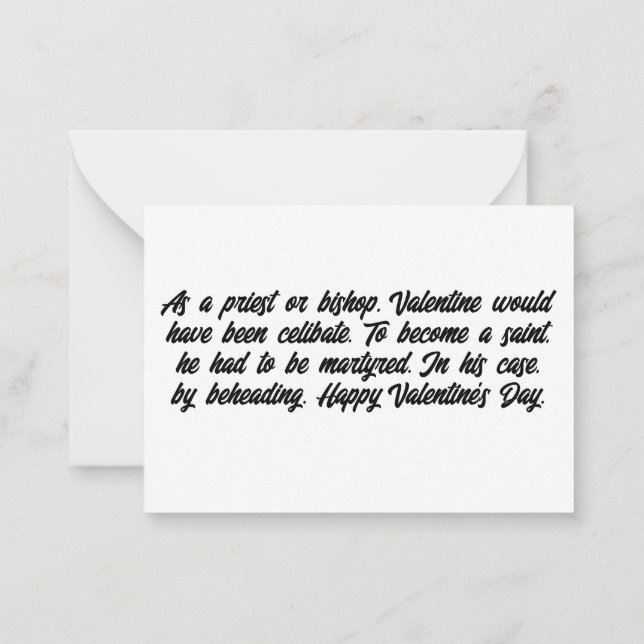 Tarjeta Pequeña El Valentín de la historia (Reverso)