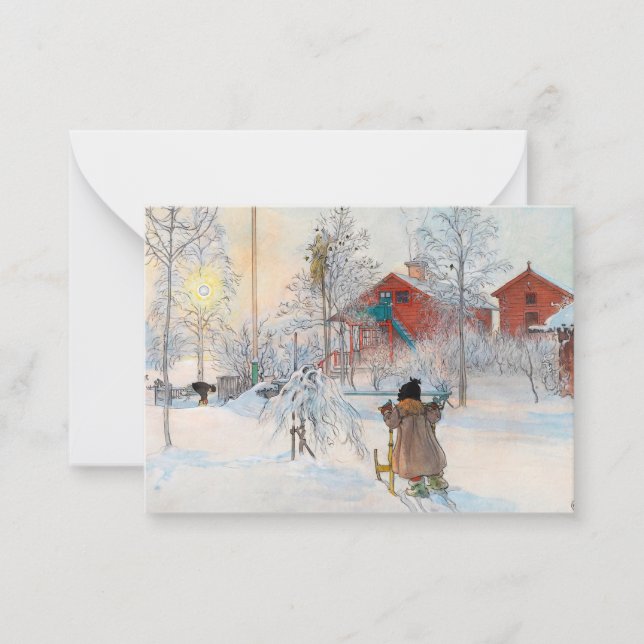 Tarjeta Pequeña El yard y Washhouse, 1895 por Carl Larsson (Anverso)