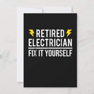 Tarjeta Pequeña Electricista Jubilado Arréglalo Tú Mismo Regalo Di