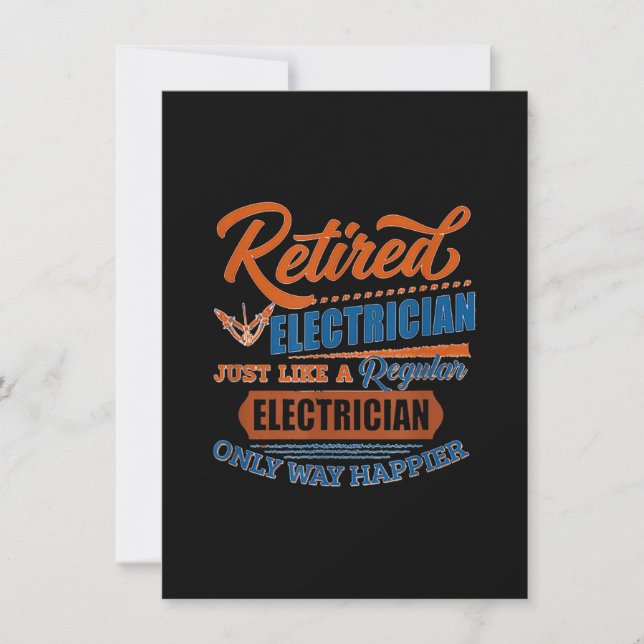 Tarjeta Pequeña Electricista jubilado - Regalo eléctrico (Anverso)