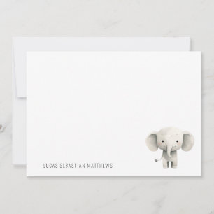 Tarjeta Pequeña Elefante Bebé Simple Lindo Personalizado para Niño