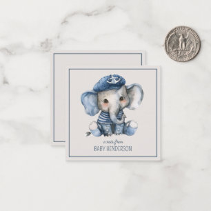 Tarjeta Pequeña Elefante de bebé azul natural