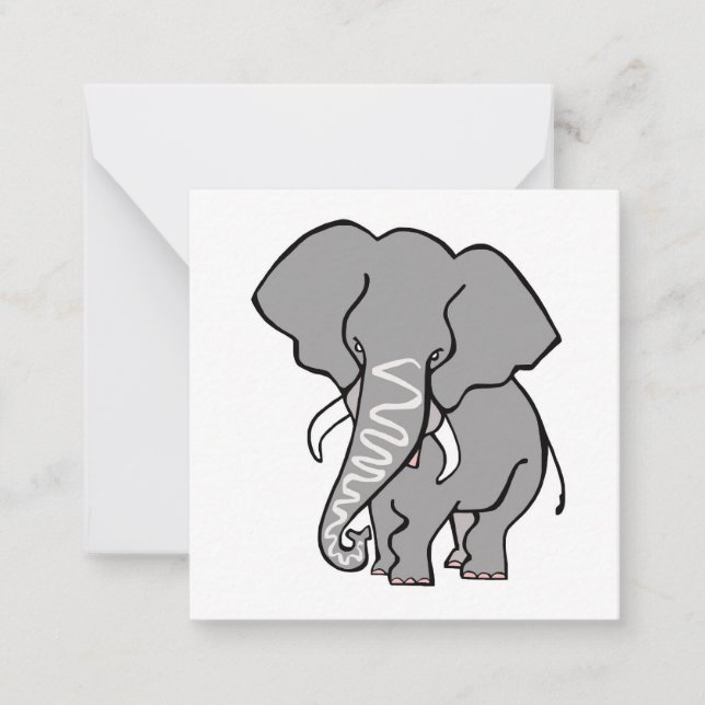 Tarjeta Pequeña Elefante Majestic africano - animal en peligro de  (Anverso)