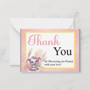 Tarjeta Pequeña Elefante Rosa Dulce - Sonrisas de Mani 