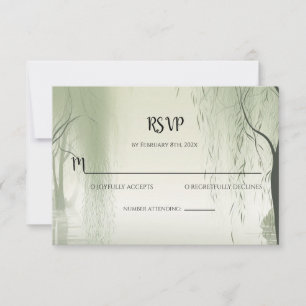 Tarjeta Pequeña Elegancia de Follaje Encantado RSVP Inspirado en P