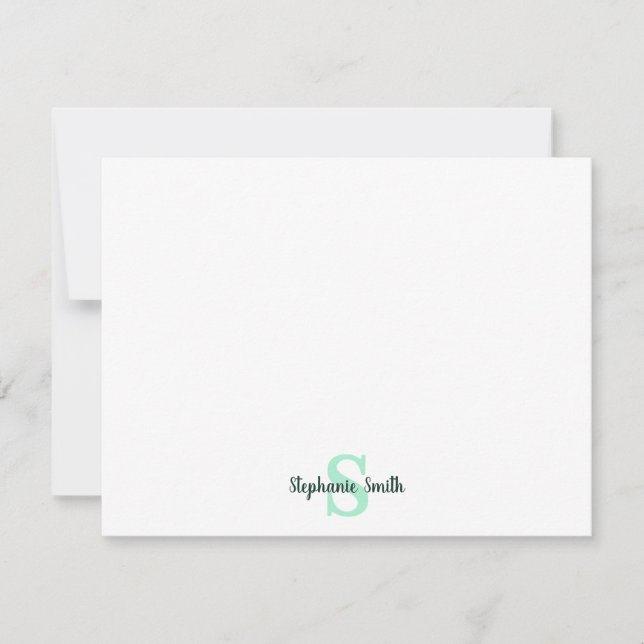 Tarjeta Pequeña Elegancia de la firma de la escritura de Monograma (Anverso)