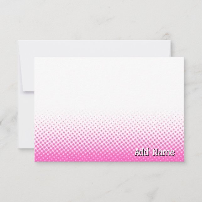 Tarjeta Pequeña Elegant Blank All Occasion Custom Name Pink White (Anverso)