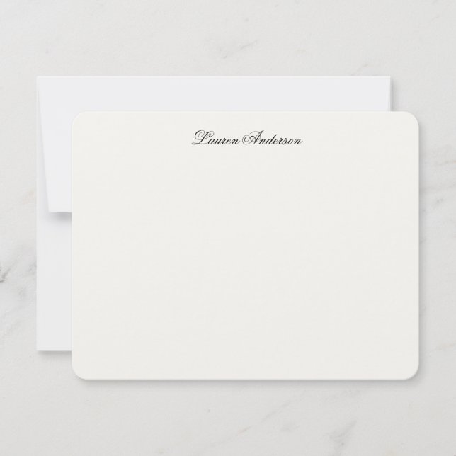 Tarjeta Pequeña Elegant Calligraphy Luxury Ivory Personalized Flat (Anverso)