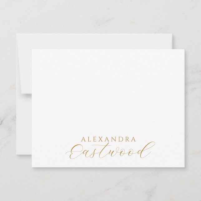 Tarjeta Pequeña Elegant Gold Script Name Typography (Anverso)