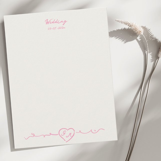 Tarjeta Pequeña Elegant Handpainted Heart Wedding Note Card (Subido por el creador)