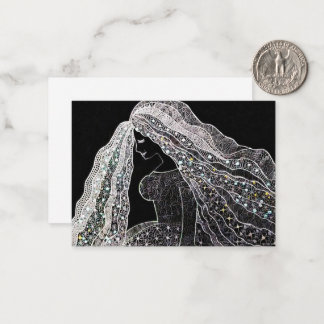 Tarjeta Pequeña Elegant Intricate Line Art Flat Note Card