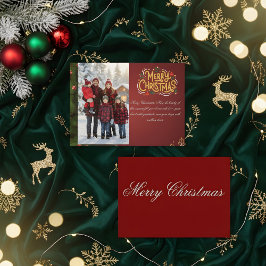 Tarjeta Pequeña Elegant Merry Christmas Card 2026 | Holiday Greeti