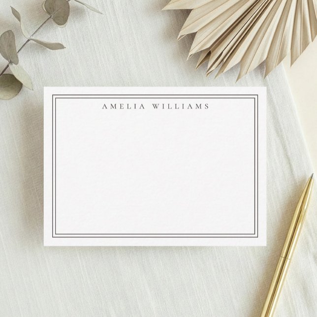 Tarjeta Pequeña Elegant Minimalist Brown Two Border (Subido por el creador)