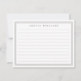 Tarjeta Pequeña Elegant Minimalist Brown Two Border Ruled