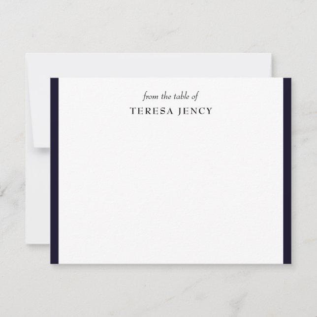 Tarjeta Pequeña Elegant Minimalist Navy Blue Desk Design (Anverso)
