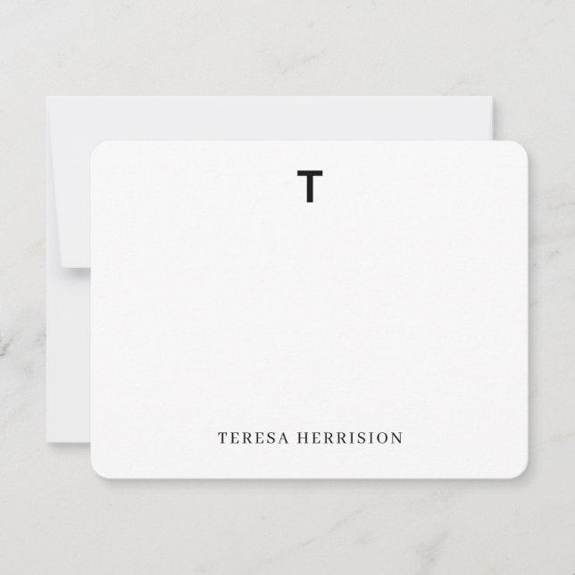 Tarjeta Pequeña Elegant Monogram | Minimal Modern Photo Design (Anverso)