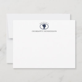Tarjeta Pequeña Elegant Navy Blue Cameo From The Desk Of Custom