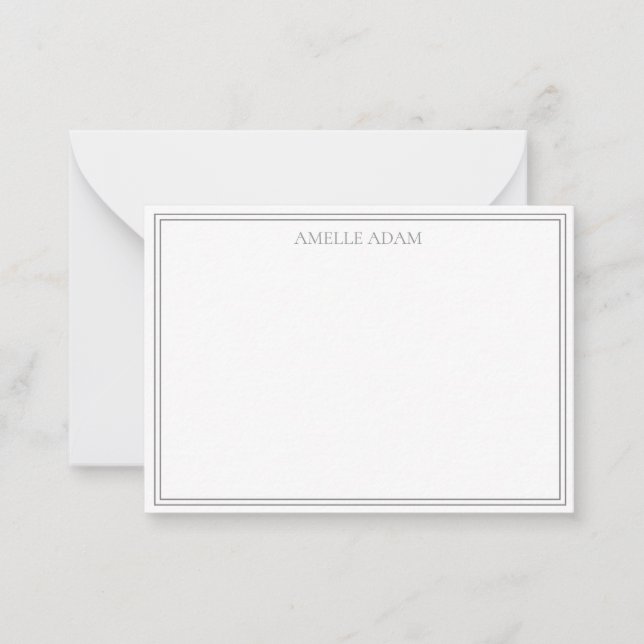 Tarjeta Pequeña Elegant Olive Green Minimalist Note Card (Anverso)
