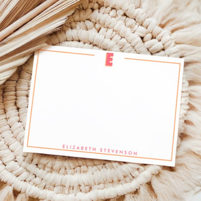 Tarjeta Pequeña Elegant Personalized Monogram 3D Letter E Initial  (Subido por el creador)