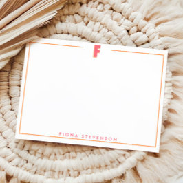 Tarjeta Pequeña Elegant Personalized Monogram 3D Letter F Initial 