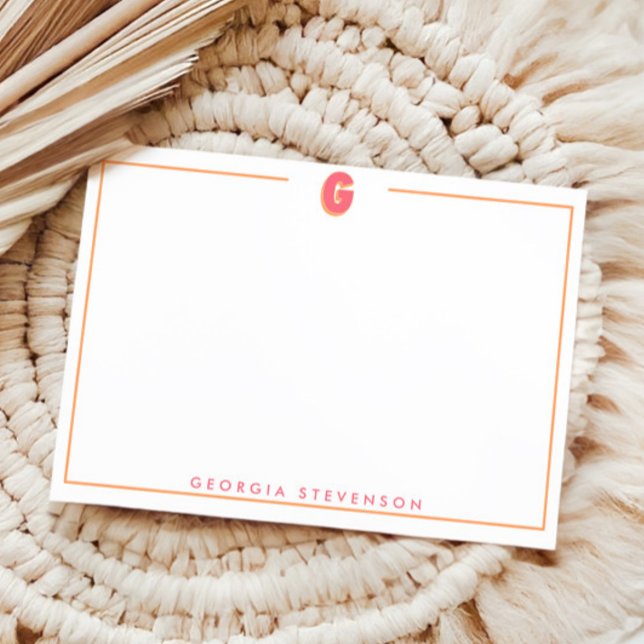 Tarjeta Pequeña Elegant Personalized Monogram 3D Letter G Initial  (Subido por el creador)