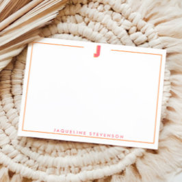 Tarjeta Pequeña Elegant Personalized Monogram 3D Letter J Initial 